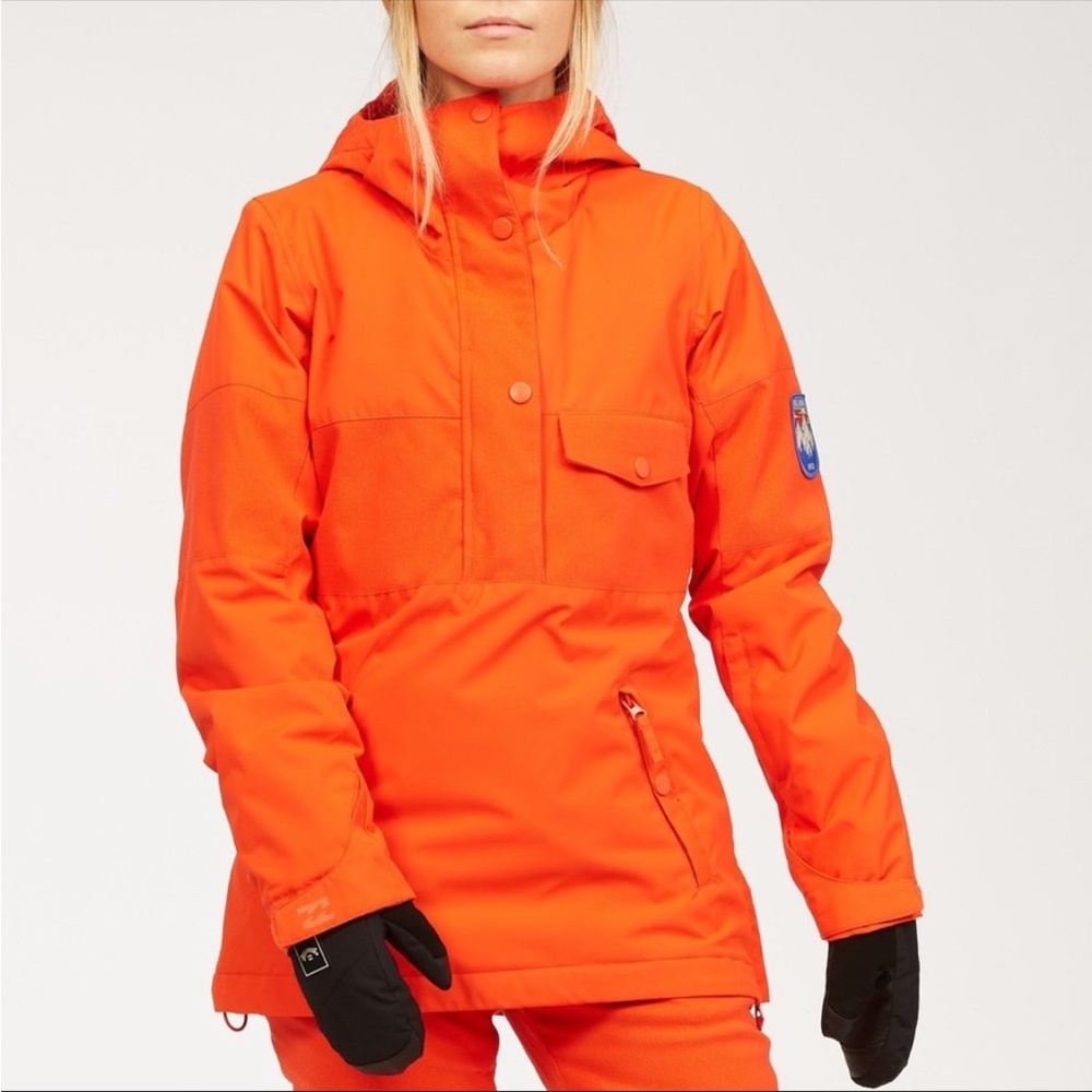 Billabong Day Break Ski Snowboard Jacket 10K Woman Waterproof Neon Orange Small